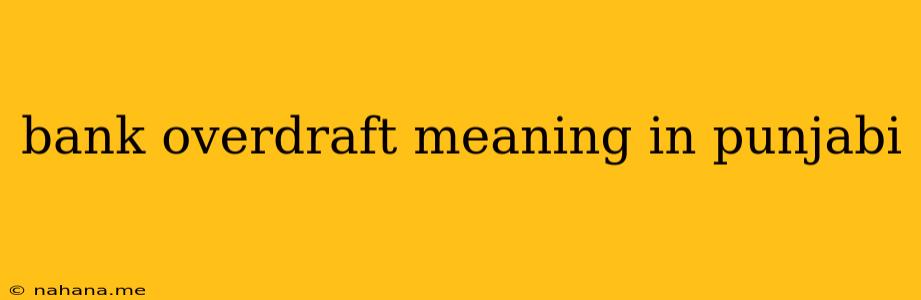 bank overdraft meaning in punjabi