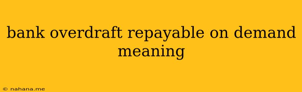 bank overdraft repayable on demand meaning