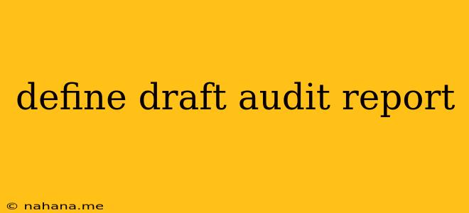 define draft audit report