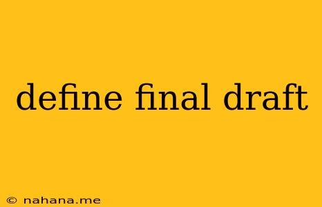 define final draft
