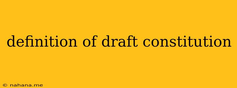 definition of draft constitution