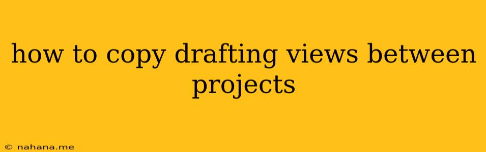 how to copy drafting views between projects