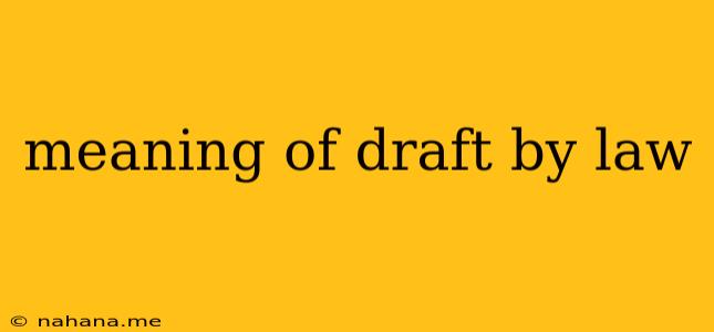 meaning of draft by law