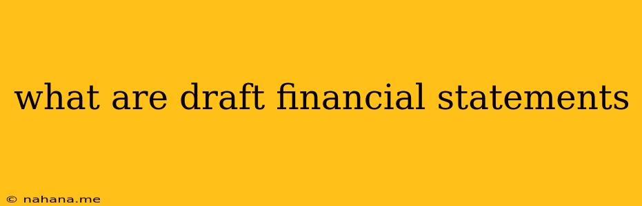 what are draft financial statements