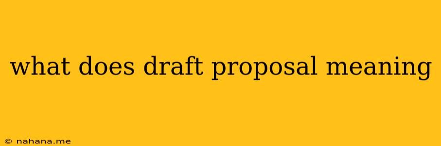 what does draft proposal meaning