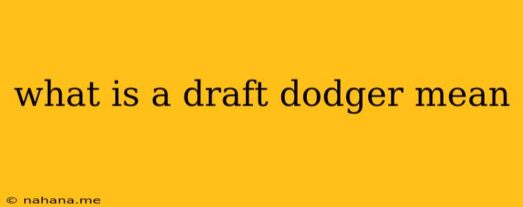 what is a draft dodger mean