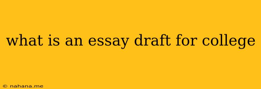 what is an essay draft for college