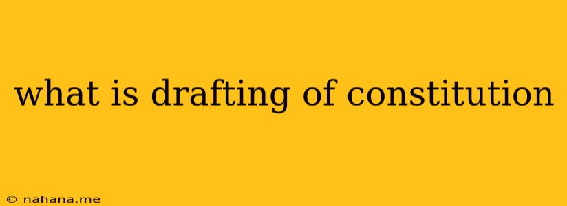 what is drafting of constitution