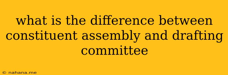 what is the difference between constituent assembly and drafting committee