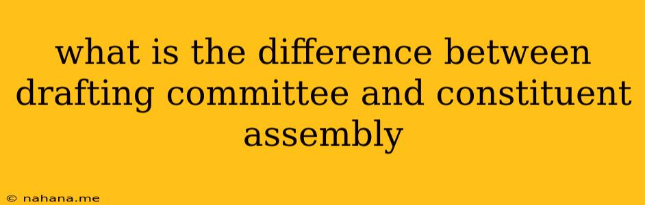 what is the difference between drafting committee and constituent assembly